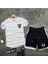 Yeni Sezon Trend Bulls Baskılı Slim Fit Oval Kesim Tshirt- Polyester Interlok Kumaş Şort 2'li 1