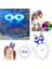 LED Işıklı & Pilli 3 Farklı Modda Yanan Uzaylı Göz Parti Tacı Mavi Renk 18X12 cm 1