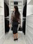 Kadın Dijital Baskılı Full Likralı Kristal Örme Kumaş Drape Detaylı Yırtmaç Dekolteli Midi Boy Elbise 5
