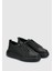Siyah Deri Kadın Sneaker 2