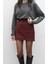 Bordo Caroll Basic Mini Etek 5