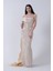 Gold Drape Yaka Detaylı Payet Işlemeli Uzun Kuşaklı Abiye 9705470.122 1