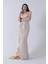 Gold Drape Yaka Detaylı Payet Işlemeli Uzun Kuşaklı Abiye 9705470.122 3