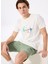 D5SM-TST3646 Kırık Beyaz Bisiklet Yaka Relaxed Baskılı Erkek T-Shirt 1