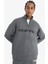 fit Nba Chicago Bulls Oversize Geniş Kalıp Fermuarlı Dik Yaka Skuba Dalgıç Kumaş SWEATSHIRT D8616AX25SP 3