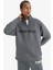 fit Nba Chicago Bulls Oversize Geniş Kalıp Fermuarlı Dik Yaka Skuba Dalgıç Kumaş SWEATSHIRT D8616AX25SP 4