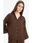 Loose Fit Apaşk Yaka Basic Düz Uzun Kollu Gömlek E9007AX25SP 1