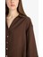 Loose Fit Apaşk Yaka Basic Düz Uzun Kollu Gömlek E9007AX25SP 4