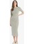 Bodycon Vücudu Saran Bisiklet Yaka Ribana Kısa Kollu Midi Elbise E6003AX25SP 2