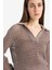 Relax Fit Polo Yaka Basic Düz Ajur Triko Kazak E7025AX25SM 4