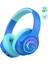 LED Işıklı Güvenli Ses Sınırlı 45 Saat Oynatma Süreli Bluetooth Çocuk Kulaklığı Mavi 1