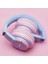 LED Işıklı Güvenli Ses Sınırlı 85 Saat Oynatma Süreli Bluetooth Çocuk Kulaklığı Granit Pembe 2
