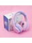 LED Işıklı Güvenli Ses Sınırlı 85 Saat Oynatma Süreli Bluetooth Çocuk Kulaklığı Lila Mor 3