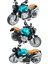 Işıklı ve Müzikli Model Motor Sesli Çek Bırak Motor Diecast Motor Modelleri Mavi 14CM 5