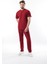 Bordo Önü Pileli Overfit Erkek Takım E7304 3