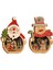 Noel - Noel Baba Süsleri, 2 Parça Parlayan Ahşap Figürler (Yurt Dışından) 4