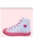 Beyaz Keten Pembe Taban Işık Aksesuar Detay Çocuk Spor Ayakkabı Sneaker 1