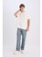 %100 Pamuk Baggy Fit Geniş Kalıp Normal Bel Geniş Paça Jean Yıkamalı Pantolon B3926AX25SP 4