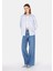 Regular Fit Shirt Neck Düz Kadın Mavi Uzun Kol Gömlek CL1073407 3