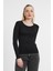 950 Uzun Kol Basic Bluz Siyah 8
