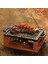 Döküm Dikdörtgen Çift Yön Izgara Hot Plate Döküm Demir Yekpare Çift Kulplu Kayın Servis Ahşabı Ölçü 22x30cm.(Isıtıcı dahil değildir.) 7