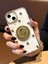 Apple iPhone 13 ve 14 Uyumlu Dolar Figürlü Taşlı Simli Şeffaf Kılıf 1