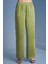 Geniş Paça Yeşil Saten Pantolon 5