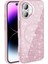 iPhone 16 Kılıf Magsafe Şarj Özellikli Parlayan Simli Zore Okso Kapak - Pembe 1