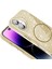 Apple iPhone 16 Plus Kılıf Magsafe Şarj Özellikli Parlayan Simli Zore Okso Kapak - Gold 4