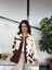 Kadın Oversize Fit Gabardin Zebra Desenli Uzun Kollu %100 Pamuk Gömlek,ceket , Desenli Çıtçıt Detaylı Cepli Şık Oduncu Gömlek 1