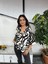 Kadın Regular Fit Desenli Pijama Yaka Kısa Kollu Gömlek,bluz 1