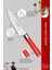 Red Mini Pro Mutfak Bıçak Seti Günlük Kullanım 3 Parça Et Ekmek Şef Sebze Meyve Soğan Börek Bıçağı 3