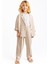 Unisex Keten Blazer Ceket Natürel 1