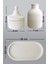 Açık Gri Minimalist Vazo, Oval Sunumluk Tepsi ve Şık Bir Kokulu Mum Dekorasyon Seti 2