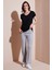 Streç Slim Fit Yüksek Bel Geniş Paça Çimalı Eşofman Altı Bayan Eşofman Altı 5866078 1