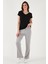 Streç Slim Fit Yüksek Bel Geniş Paça Çimalı Eşofman Altı Bayan Eşofman Altı 5866078 4