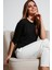 Oversize Bisiklet Yaka Yırtmaç Detaylı Bluz Bayan Bluz 5869000 1