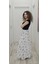 Bel Lastikli Kloş Şifon Etek 6003-BEYAZ/LILA 2