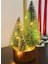 4 Lü Set Büyük Meşe Kütüklü led Işıklı 22 cm Büyük Boy Çam Ağaçları LED Işıklı Nevada çam Ağaçları Seti 3