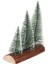 Meşe Kütük Üzerinde Çam Ağaçları 3 Lü Set Nevada Mini Çam Ağaçları Yılbaşı Hediyesi 16-12-10 cm Çam Ağaçları 3