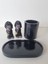 Minimalist Dekoratif Sevimli Ayıcıklı Kalemlikli Siyah Set-Oval Tepsi Sevimli Ayıcıklar ve Kalemlik 3