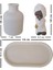 Sevimli Ayıcıklı Minimalist Dekoratif Beyaz Set-Oval Tepsi Vazo ve Sevimli Ayıcıklar 2