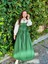 Zümrüt Yeşili Zarif Uzun Retro Elbise 2