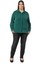 Büyük Beden Reglan Kollu Zümrüt Yeşili Gömlek 2