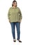 Büyük Beden Reglan Kollu Fıstık Yeşili Gömlek 2
