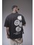Bisiklet Yaka Sırtı Baskılı Double Face Oversize Kalıp Unisex Tişört 1