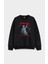 Metallica Müzik Grubu Baskılı Bisiklet Yaka Kapşonsuz Siyah 3 Iplik Sweatshirt 1