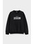 Since 2008 Baskılı Bisiklet Yaka Kapşonsuz Siyah 3 Iplik Sweatshirt 1