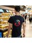 Man On The Moon T-Shirt %100 Pamuklu Siyah Penye Basic Erkek Tişört 4