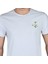 Flower T-Shirt %100 Pamuklu Beyaz Penye Basic Erkek Tişört 3